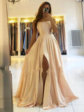 Vestido Longo Satinado com Fenda Lateral - Ethereal Elegance