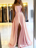 Vestido Longo Satinado com Fenda Lateral - Ethereal Elegance