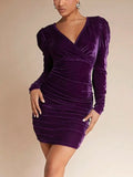 Vestido Veludo Colado Mini-V
